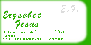 erzsebet fesus business card